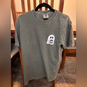 Ghost Graphic with coffee Tee comfort colors